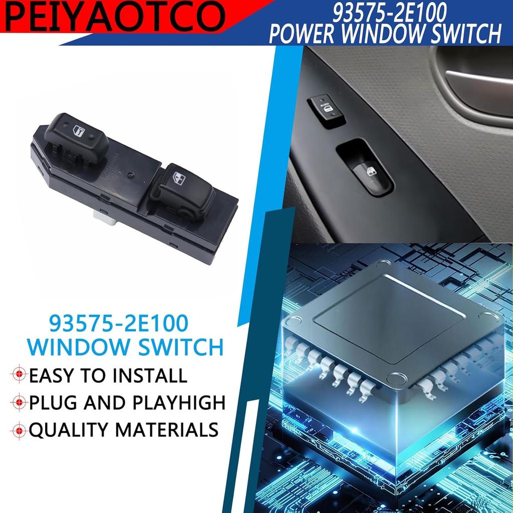93575-2E100 Power Window Switch Fit for 2005-2010 Hyundai Tucson Lifter Car Front Right Side Door Power Window Switch Double Open
