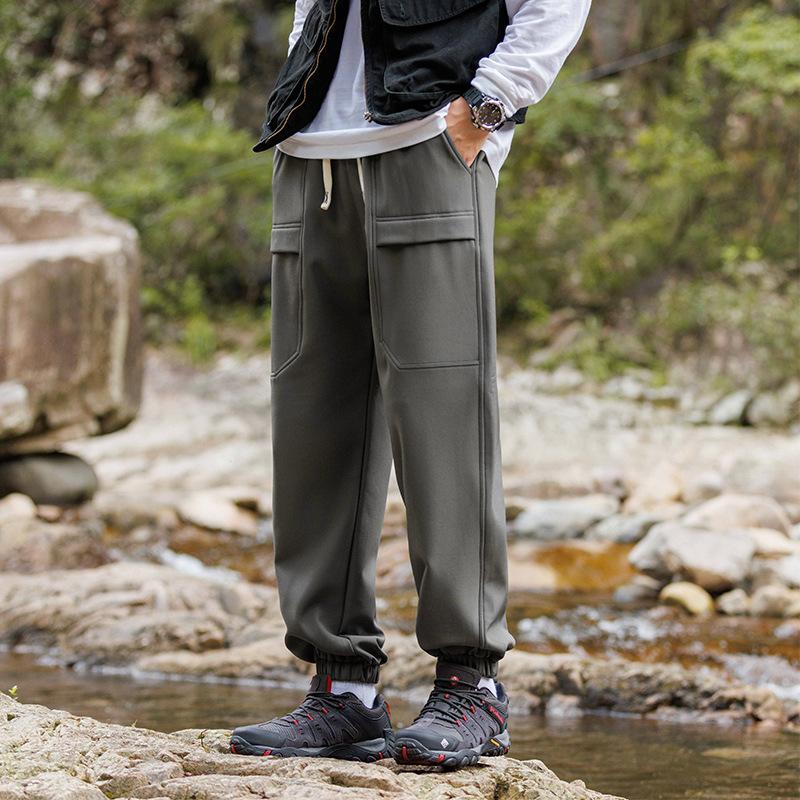 

Брюки для мужской осени и зимы, новый стиль для мужчин и женщин, для улицы, с плюшевой подкладкой, утолщенные, теплые, рабочая одежда, повседневные функциональные спортивные брюки 5XL