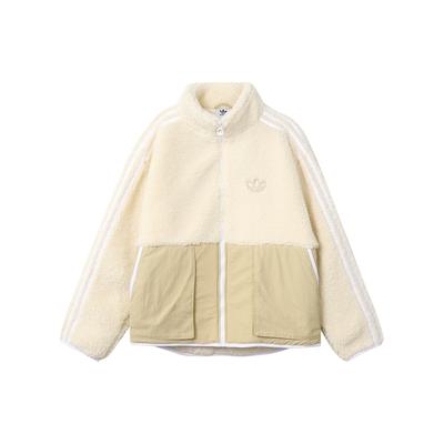 adidas Jachetă din lână Originals Classic Trefoil, cu guler vertical, cu buzunar în husă Jachete unisex, alb HY1378