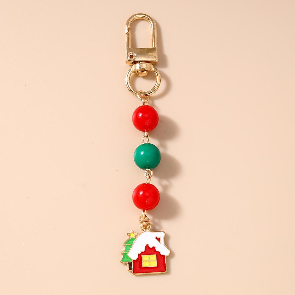 Cute Christmas Snowman Keychain Women Girls Santa Claus Key Ring Pendants for Handbag Decor DIY Handmade Key Chain Gift