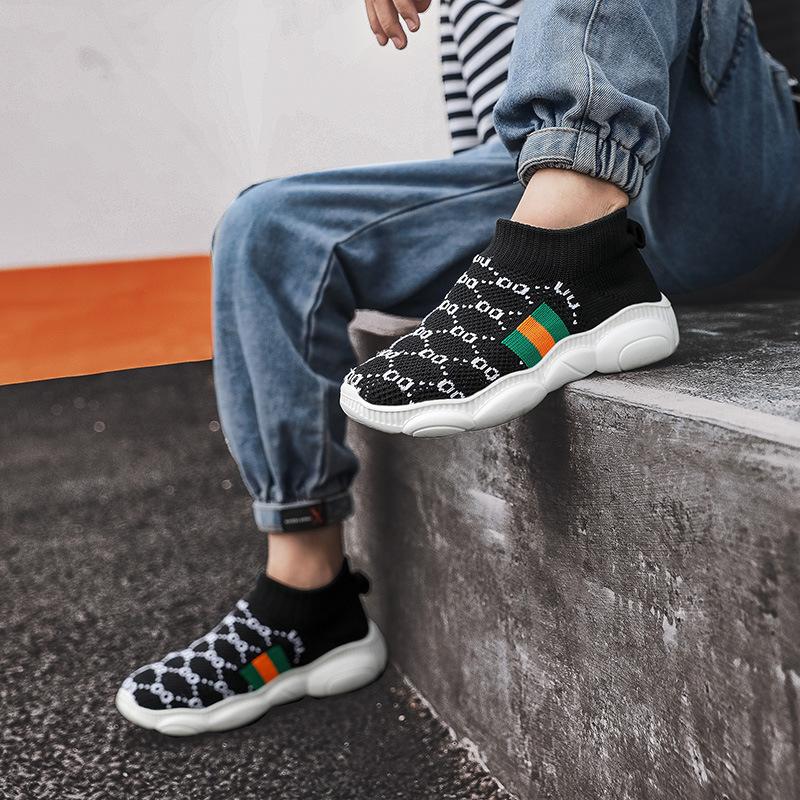 New sports shoes flying woven baby shoes medium older children's prince shoes running shoes platform casual shoes children's casual shoes
