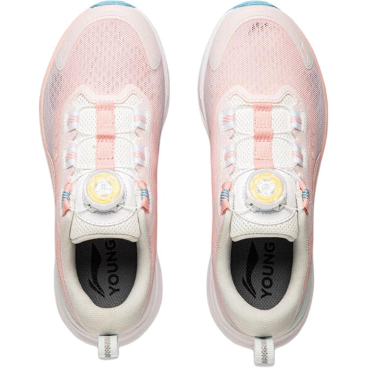 Li Ning Kids Mesh Comfortable Versatile Non-Slip Wear-Resistant Low-Top Running Shoes Kids sneaker Pink YKFU136-6