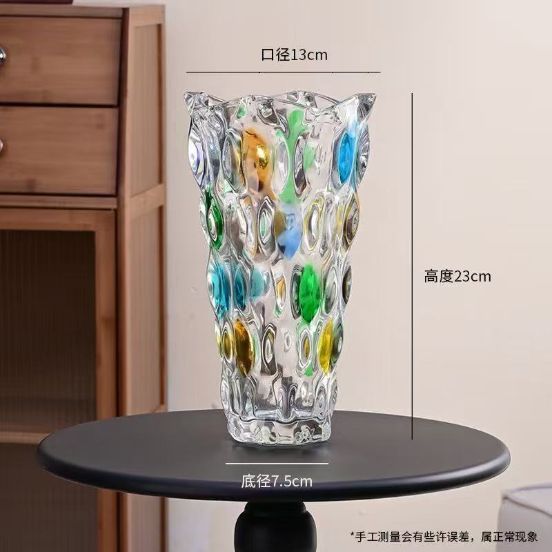 Large Size Luxury Crystal Glass Vase Creative Flower Arrangement European Sle Home Living Room Decoration Bottle