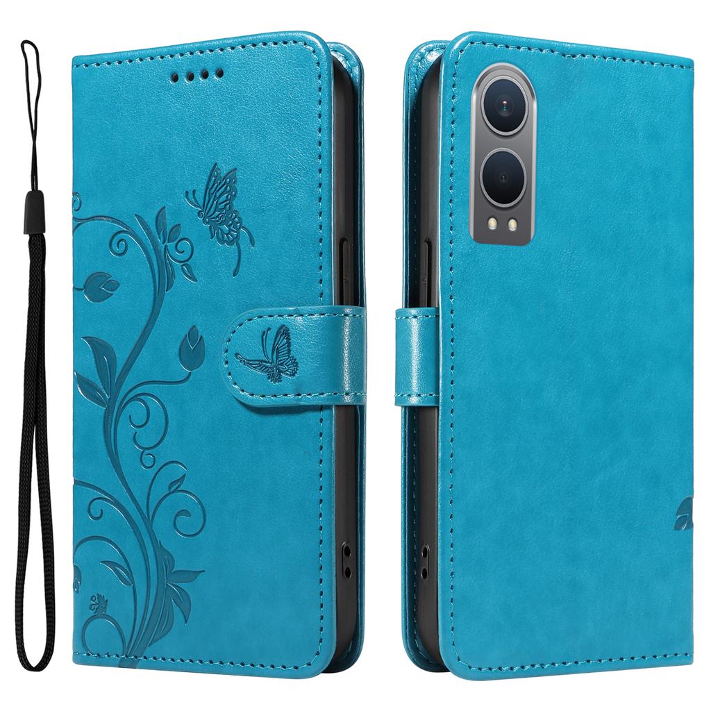 For OnePlus Nord CE4 Lite 5G/Oppo K12x 5G (China) PU Leather Cases Flower Pattern Wallet Stand Phone Cover with Strap