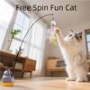New Cat Funny Cat Stick Steel Wire Long Pole Feather Cute Cat Toy Kitten Fishing Rotating Self-pleasure Relief Pet Toy