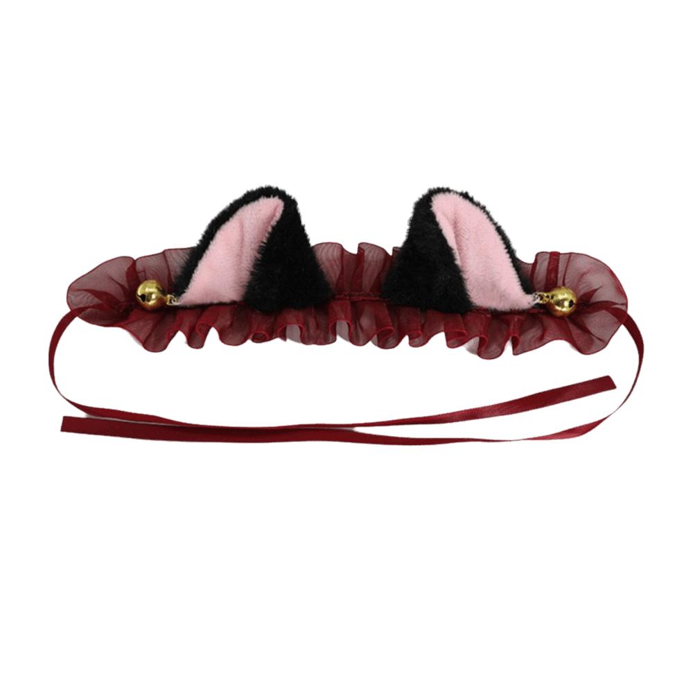 Cute Animal Ear Dress Up Doll Maid Style Cat Ears hairband Cotton doll headwear  20cm Doll