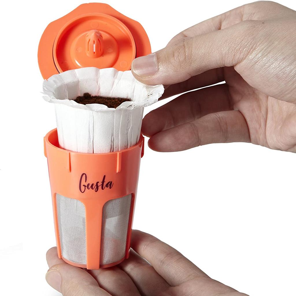 i Cafilas [FP] Disposable Paper Coffee Filters Cups Compatible for K Series Pods Coffee Machine(100 Filters) (White Wood)