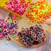 100PCS Candy colors Roztomilé dívky Elastické spony do vlasů Miminko Malé gumičky do vlasů Měkká bavlna Držák do culíku Čelenky Doplňky do vlasů