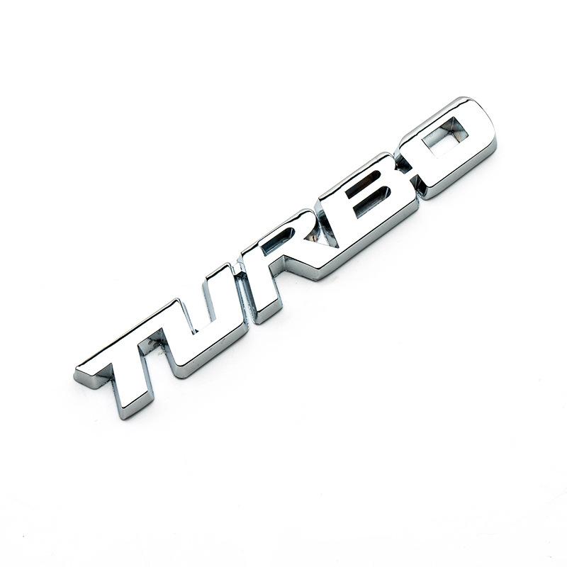3D Metal Logo TURBO Emblem Creative Letters Nameplate Trunk Decal Turbo Sticker Car Boost Badge Auto Car Styling Accessories