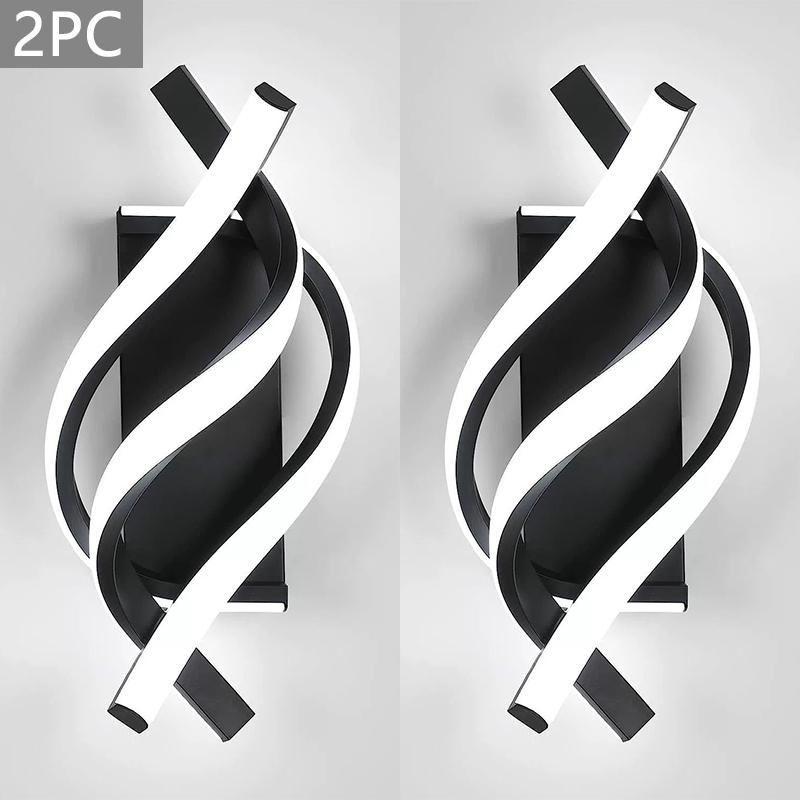 Modern LED Wall Lamp Home Line Decoration Wall Lamp Living Room Background Wall Bedroom Headboard Black White Lighting Lustre