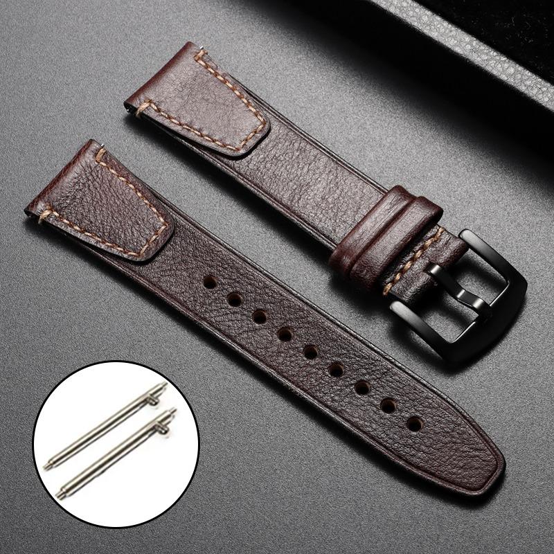 For Seiko Quick Release Leather Watchband for Rolex 18/20/22mm Men Wristband Bracelets Universal Leather Watch Strap Accessories