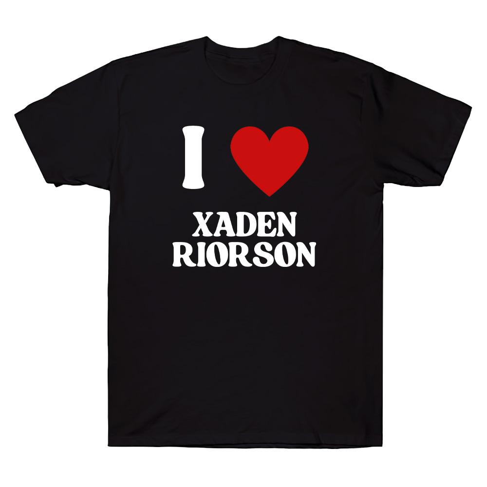 

I Love Xaden Riorson Cotton Tees Alex Warren Same Style Peripheral T-shirt Simple Letter Print T Shirt Women Men Casual Top XS чёрный