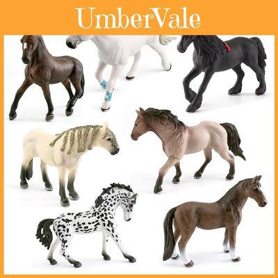 Realistic 7 Piece Horse Model Set Featuring Appaloosa Quarter Horse And Hanoverian Stallion For Decorative Display And Play