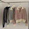 Pullover Sweater Female 2023 Korean Women Autumn Academy Sweater Loose and Slim Versatile Striped Top Long Sleeve Knit Sweater