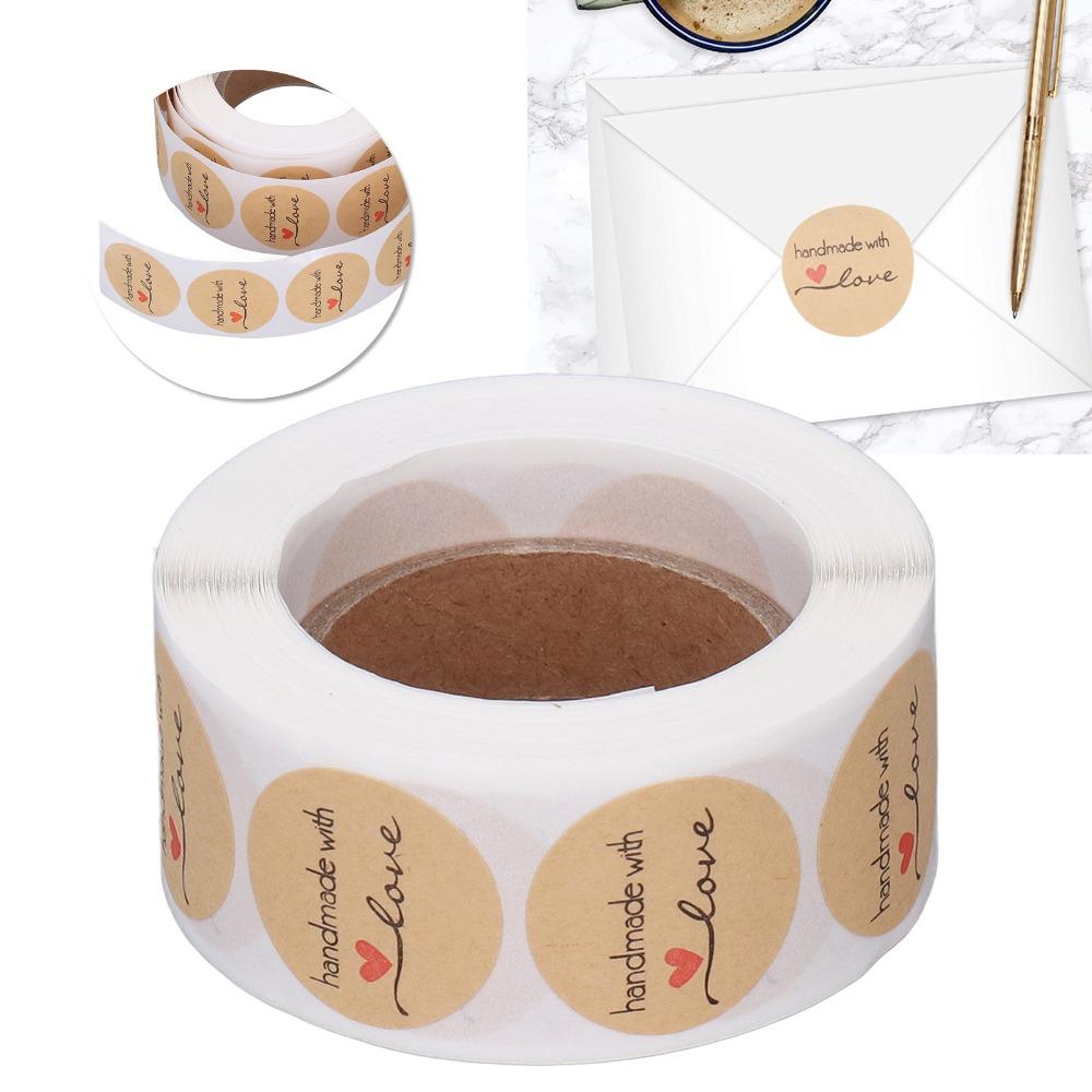 Round Shape Round Label Stickers Kraft Material Seal Labels Kraft Paper Stickers  Envelope Sealing