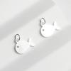 Sterling Silver S925 Whale Dolphin Fish Pendant for DIY Jewelry