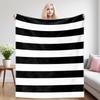 B&W Stripes Printed Blanket Suitable For Sofa Beds, Offices, Travel Camping Chairs, Warm Woolen Blankets