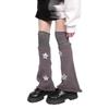 Polainas Punk para Mulheres Fofas Estrela Tricotadas Flare Longas para Botas com Meias Acima do Joelho Conjunto Roupa de Inverno Outono
