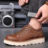 Fashion Spring High Quality Outdoor Work Shoes Spring Lace Up Soft Soled Oxford Shoes Round Toe Thick Soled Fashionable Casual Men Shoes