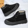 Men High Top Snow Boots, Thick Fleece Lined Warm Old Beijing Cotton Shoes Outdoor Footwear