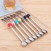 Stainless Steel Drinking Straw Spoon Tea Filter Yerba Mate Straws Bombilla Gourd Reusable Tea Tool
