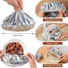 Stretchable Aluminum Foil Food Covers Insulation Lids for Kitchen Dishes Warmth Retention Reusable Fits Plates