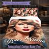 Personalized 3Pcs Bedding SetTaylor Swift Custom Text Duvet Cover Pillowcase Set Bedroom Gift