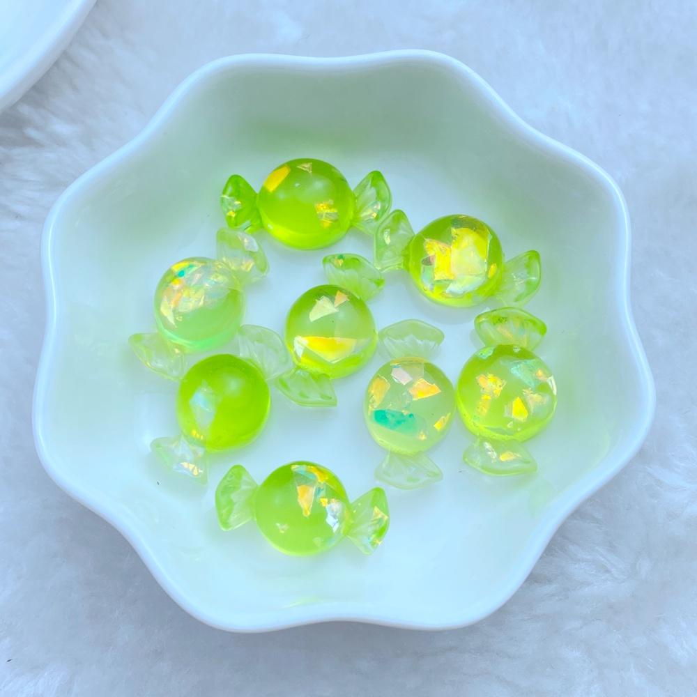 20Pcs New Cute Mini 11*21mm Cartoon Shiny Candy Flat Back Resin Cabochons DIY Jewelry Craft Decoration Accessorie
