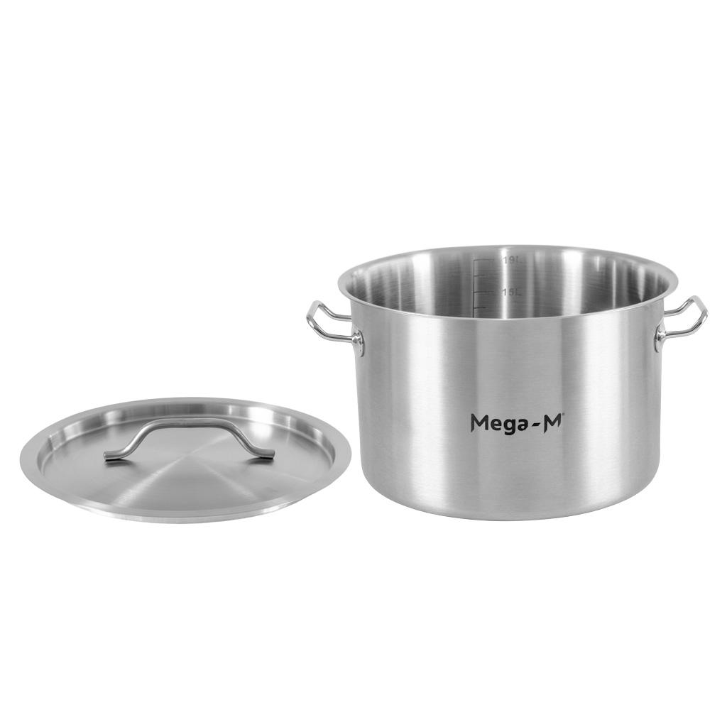 Pentola per Catering Bassa con Coperchio Mega-M Standard 23L Diam. 35 Cm X A 22 Cm N