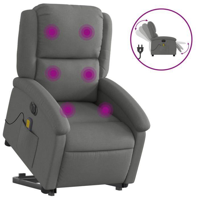 VidaXL Electric Massage Recliner, Relaxation Chair with Adjustable Backrest and Footrest, Seat of 3204201