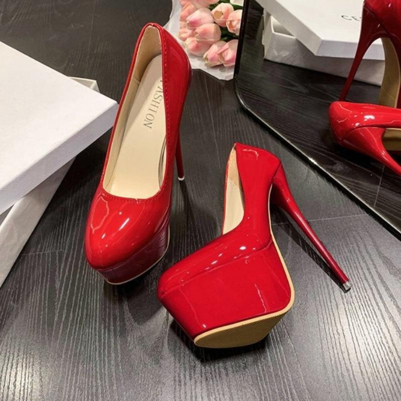 Ultrahöga klackar Damskor 16CM Plattform Högklackade Enkla Skor Sexiga Tunna Klackar Nattklubb Högklackade Skor Dammode 2025