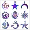 Sun Charm Rainbow Color Moon Stars Pendant DIY Charms For Jewelry Making Supplies Pentagram Accessories Handmade Necklace Anklet