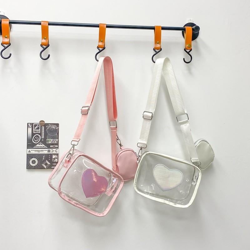 Pvc Transparent Small Square Bag With Zipper Closure For Casual Summer Fashion