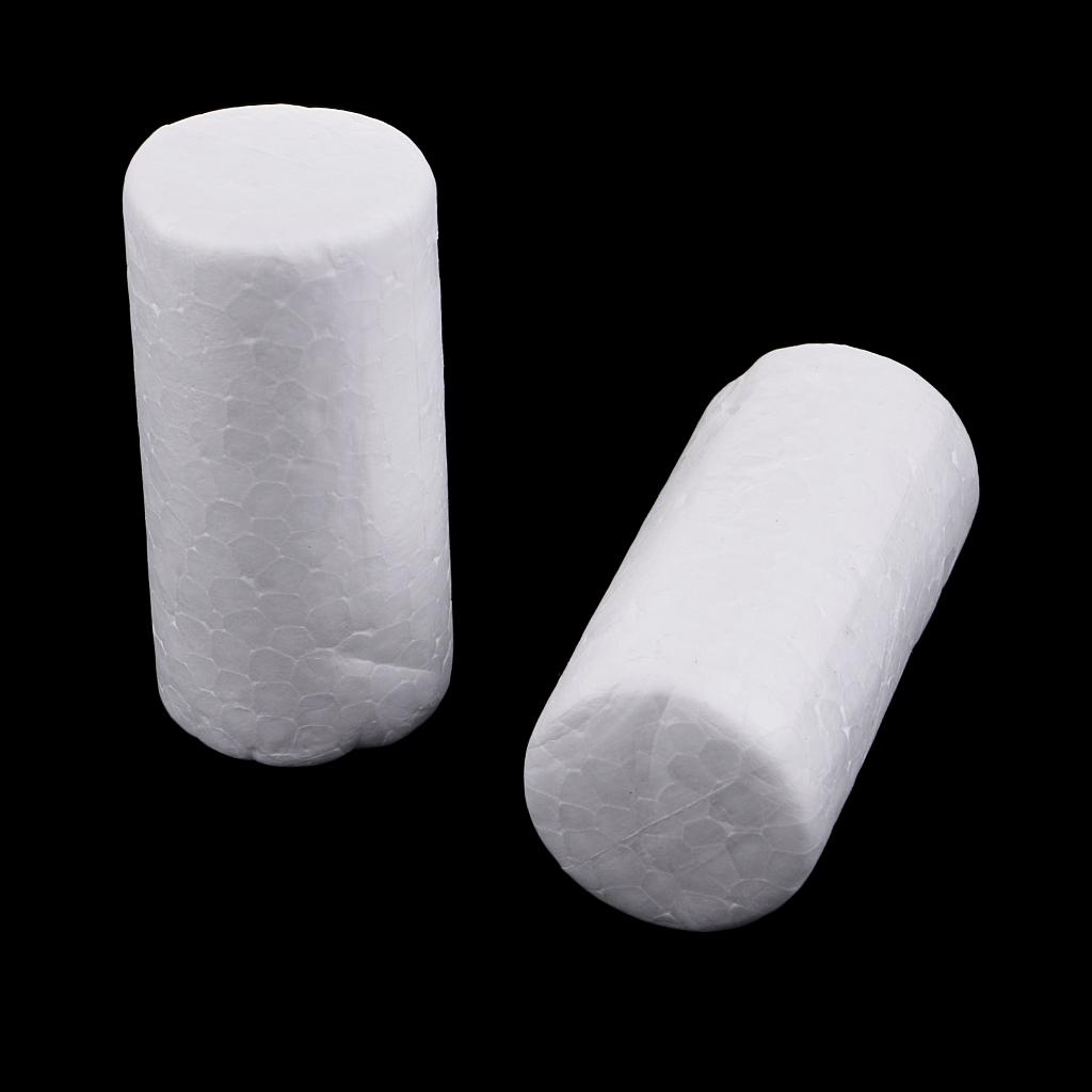 10 Pieces Blank White Cylinder Shape Styrofoam Foam Material for Kids Art Craft DIY Christmas Ornament Decoration