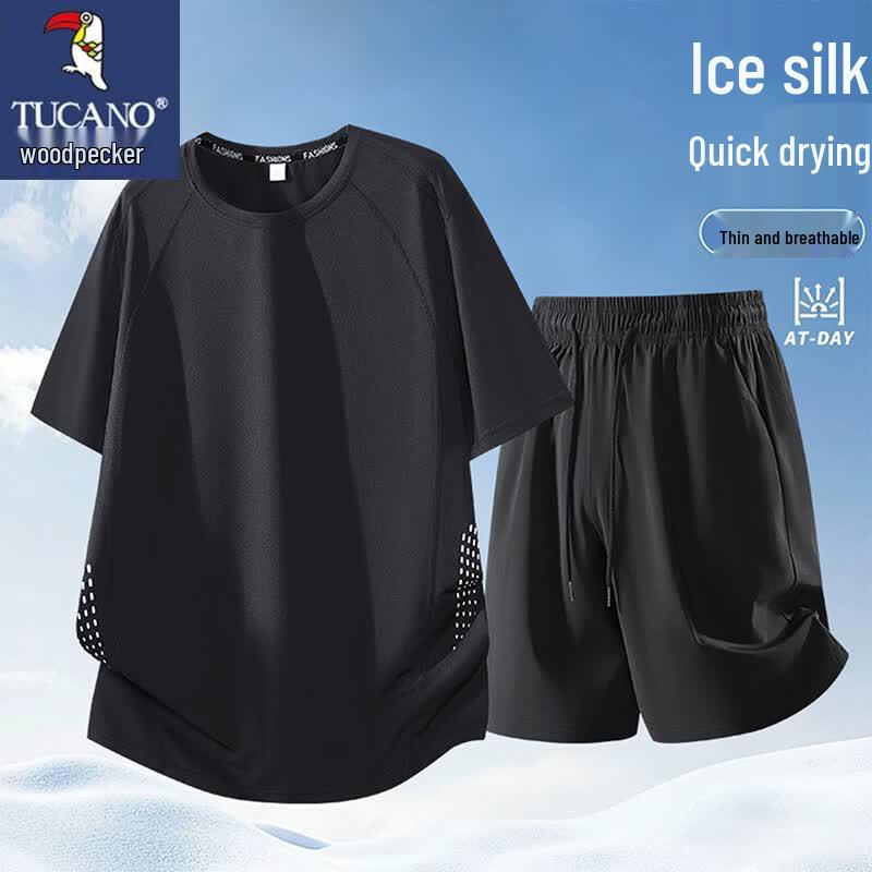 TUCANO Men s Summer Quick-Dry Short Sleeve  Shorts Set 3XL