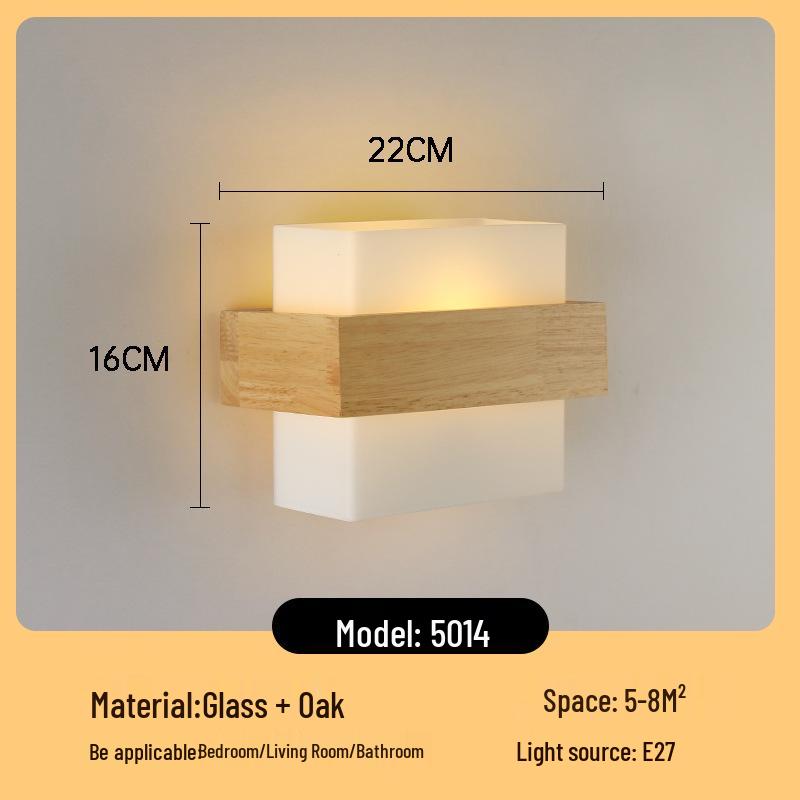 Nordic Solid Wood Wall Lamp - Modern Bedroom, Living Room, Hallway, Staircase, Balcony, Corridor Light Fixture.