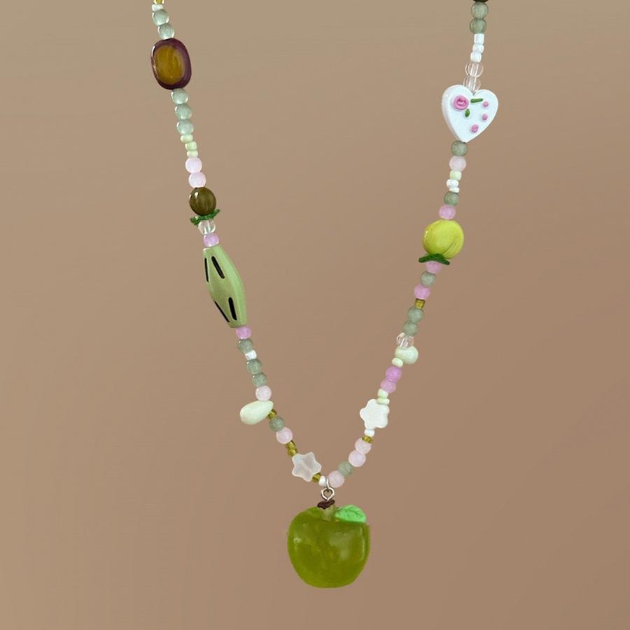 

Ожерелье с подвеской из бисера Apple Star Love Модное Маленькое Свежее Универсальное Ожерелье-цепочка для ключиц Нишевое Универсальное Персонализированное Ювелирное Изделие