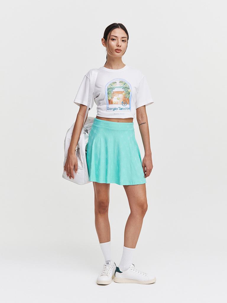 SERGIO TACCHINI W Daily Monogram Flare Skirt (L.Mint)