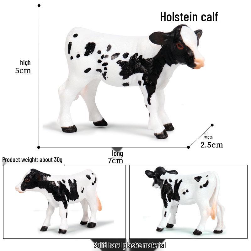 Children's Cognitive Animal Model Toy: Yellow Cow, Buffalo, Rhinoceros, Zebu, Bison, Bull Figurine.