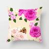 Car Living Room Sofa Cushion Cover Luxury Home Decoration Pillow Cover Rose Flower Print Pattern Cushion Cover