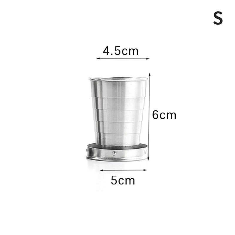 

Складная чашка из нержавеющей стали с портативными выдвижными телескопическими чашками-брелками 75ml