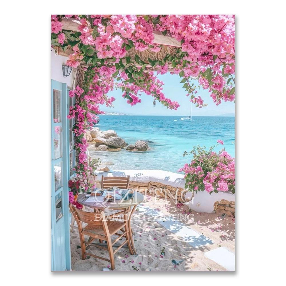 Europäische Architektur 5D DIY Diamantmalerei Set Naturlandschaft Voll Diamant Mosaik Kreuzstich Set Raumdekoration Geschenk