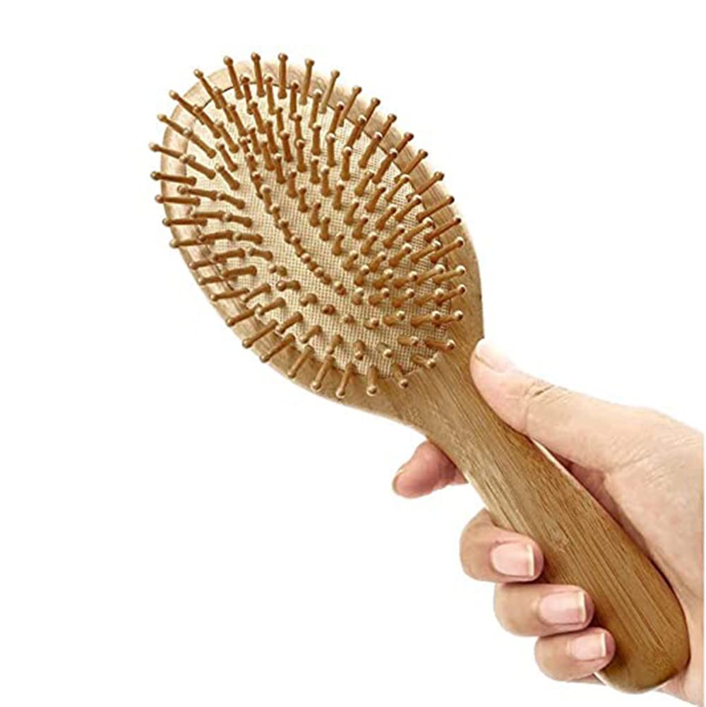 BetterJonny Wooden Paddle Popular Bamboo Comb for Hair Scalp Travel Brush, Women, Anti-Static, Care, Massage, Comb, Unisex.