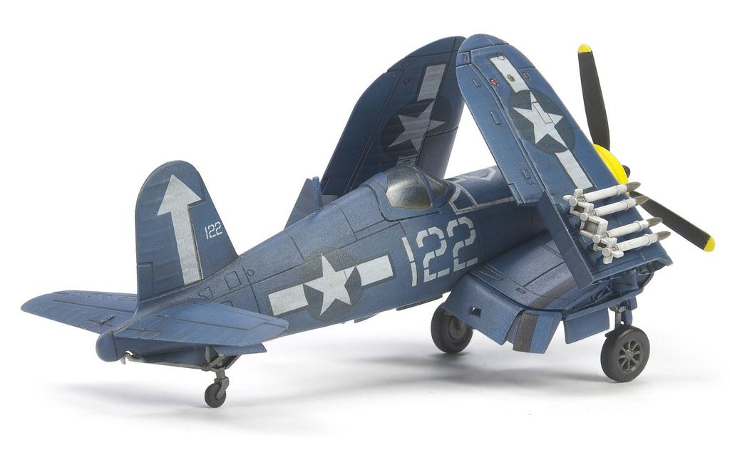 AFV Club Scale Navy Vought F4U Corsair Fighter Folding Set of Plastic Model AR14408 1/144 U.S. Carrier-Based (with Wings), 2, Kit,
