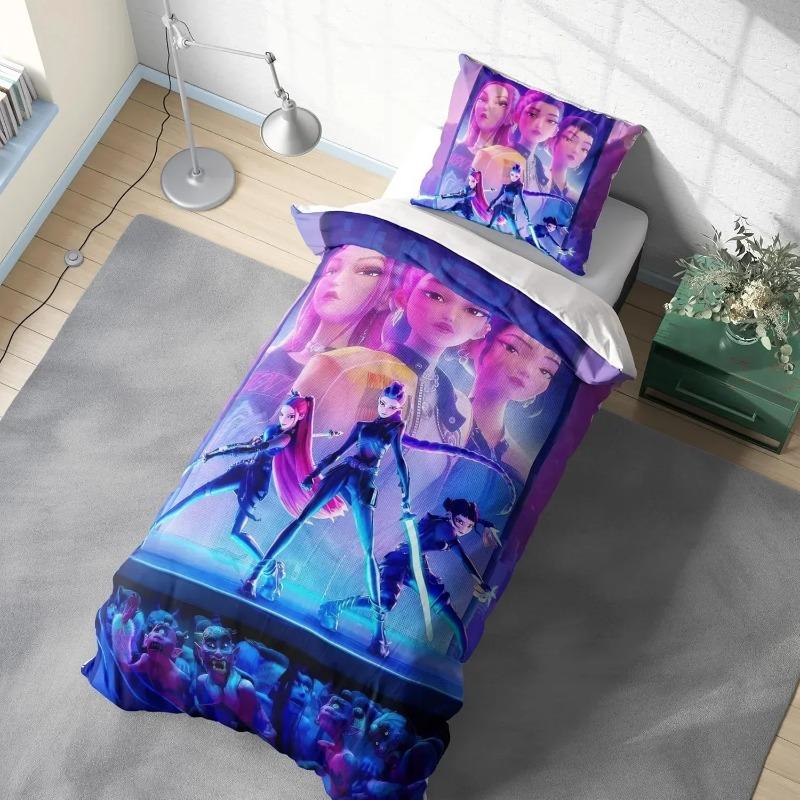 Anime D-Demon H-Hunters Zoey Mira Duvet Cover Quilt Bedding Set for Kids Teens Adults Single Double King Size with Pillow Case