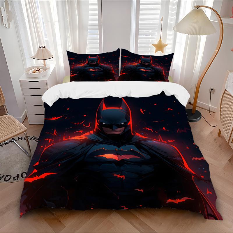 

3pcs Batman Bedding Set, Soft Polyester Duvet Cover and Pillowcases Machine Washable Seasons all suitable & Guest Room Decor261 135x200cm