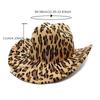 Fashionable Roll Brim Cowgirl Hat Wide Brim Fedoras with Leopard/Cow Pattern for Beach Parties and Various Outfit