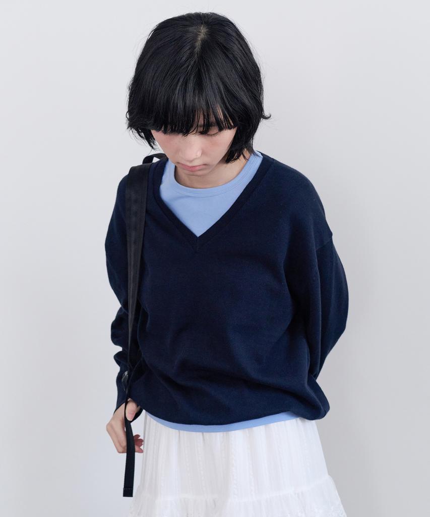 Leuba All-Day Cotton V-Neck Knit - Darknight Navy
