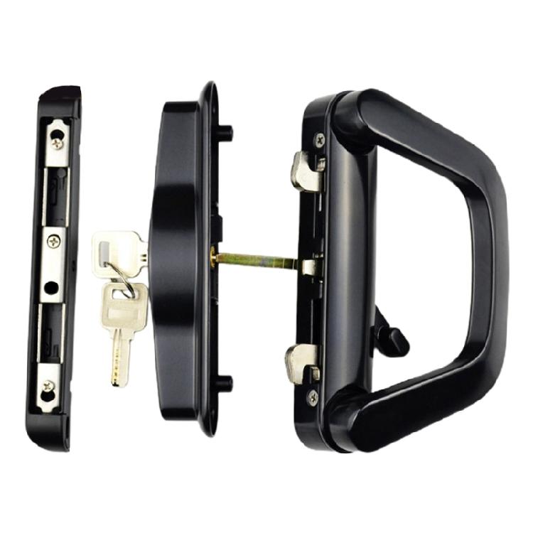 Easy Installation Patio Door Handle with for Key Zinc Alloy White/Black Door Han