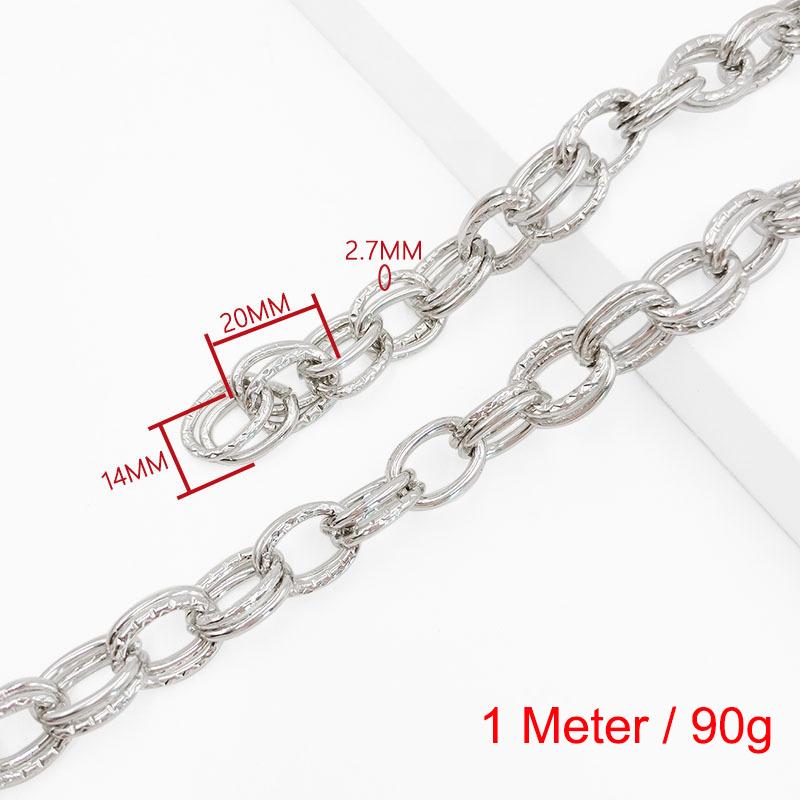 1 Meter Aluminum O-Shaped Twist Double Chain for DIY Necklace Bracelet Jewelry Making Clothing Bag Component Accessory Supplies